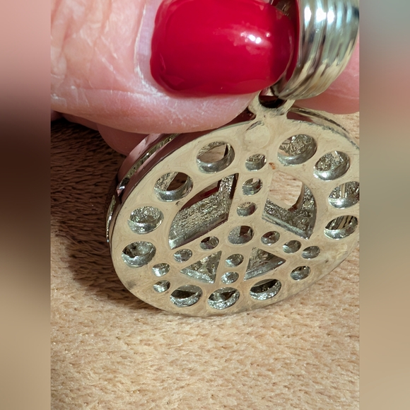 Peace Sign Pendant With Rhinestones - Picture 8 of 8